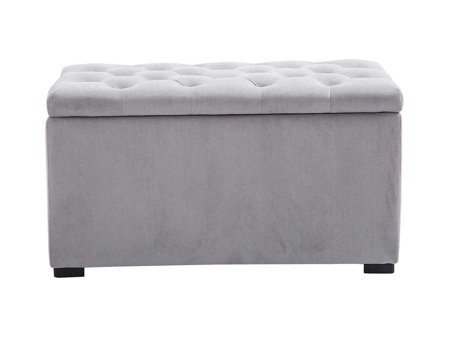 Set 3 pezzi pouf contenitore con 2 sgabelli in simil velluto grigio