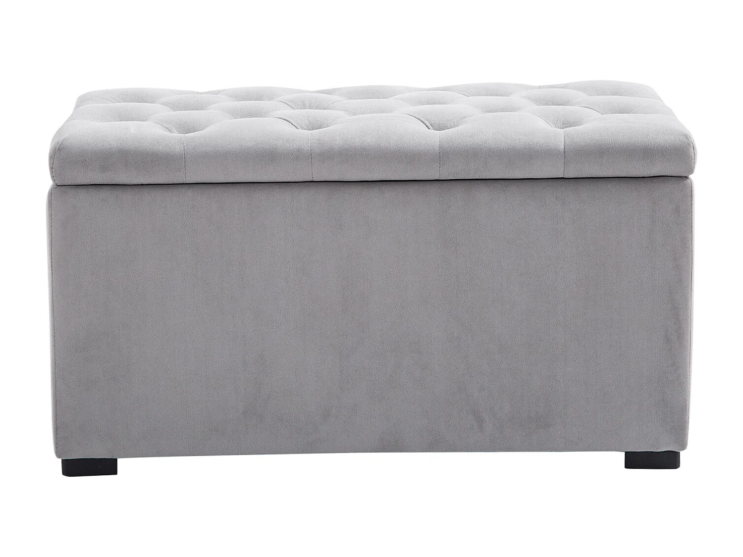 Set 3 pezzi pouf contenitore con 2 sgabelli in simil velluto grigio