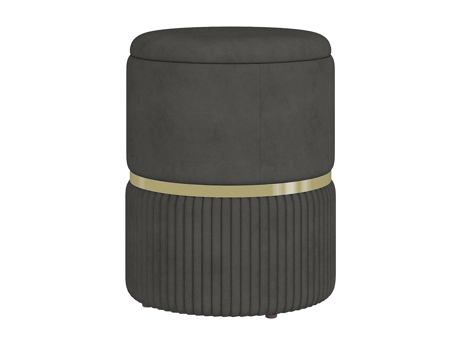 Pouf contenitore 120 kg max in poliestere vellutato grigio