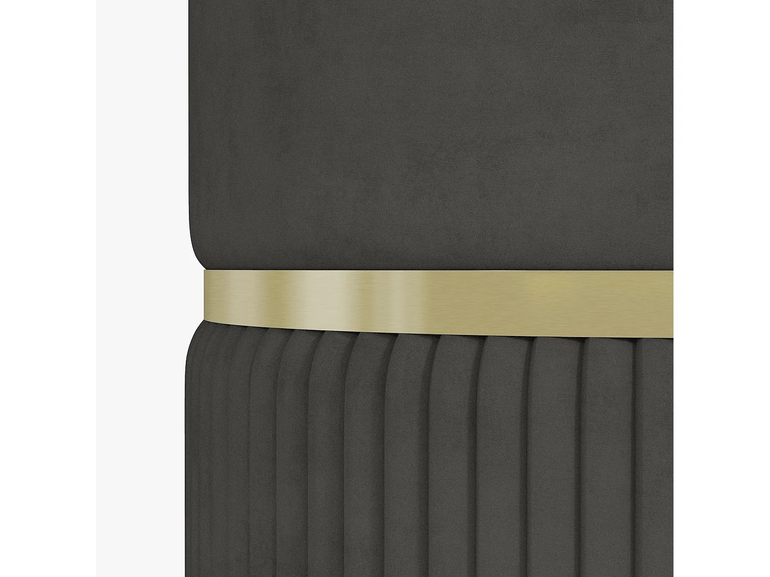 Pouf contenitore 120 kg max in poliestere vellutato grigio