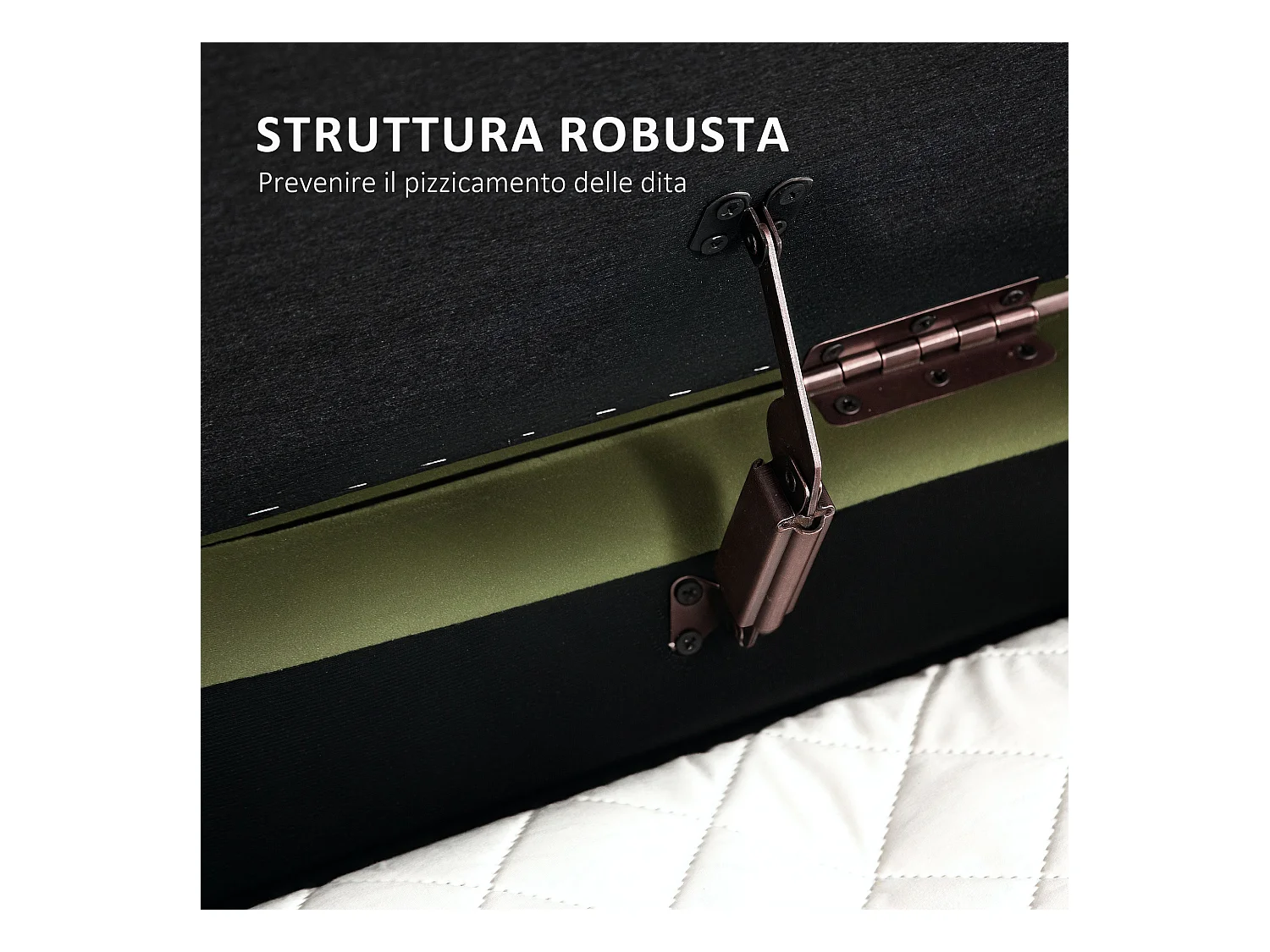 Panca contenitore ovale da 72l in tessuto effetto velluto verde