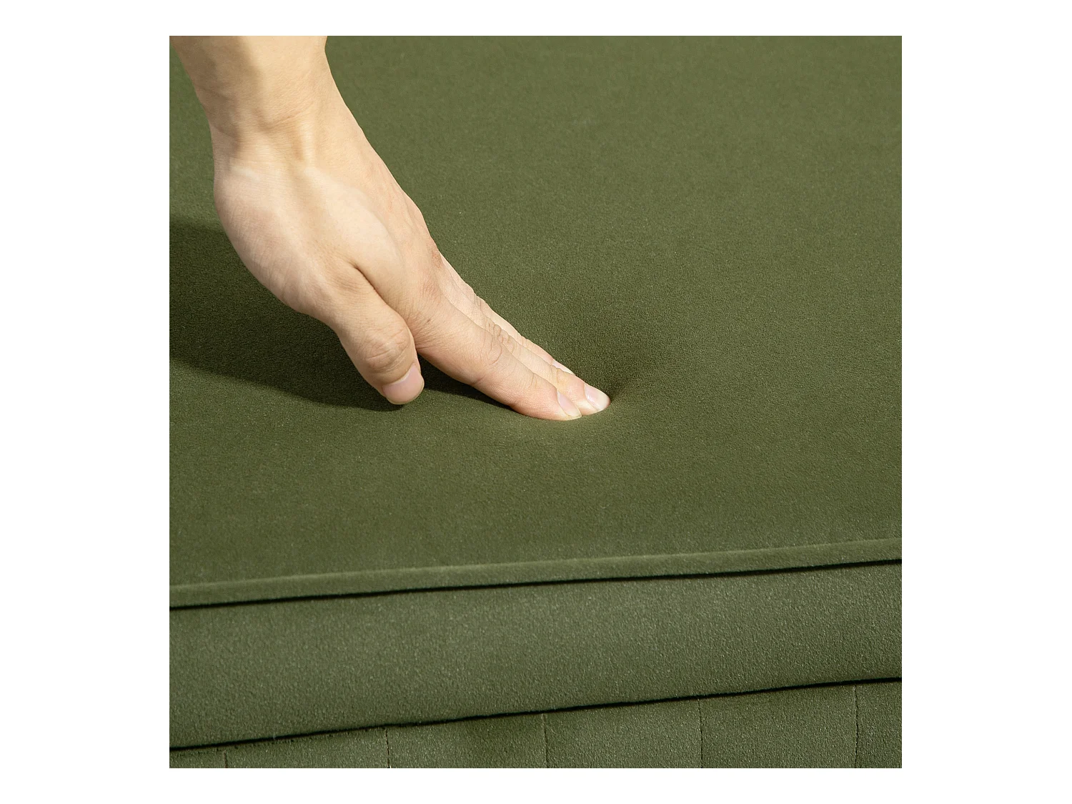 Panca contenitore ovale da 72l in tessuto effetto velluto verde