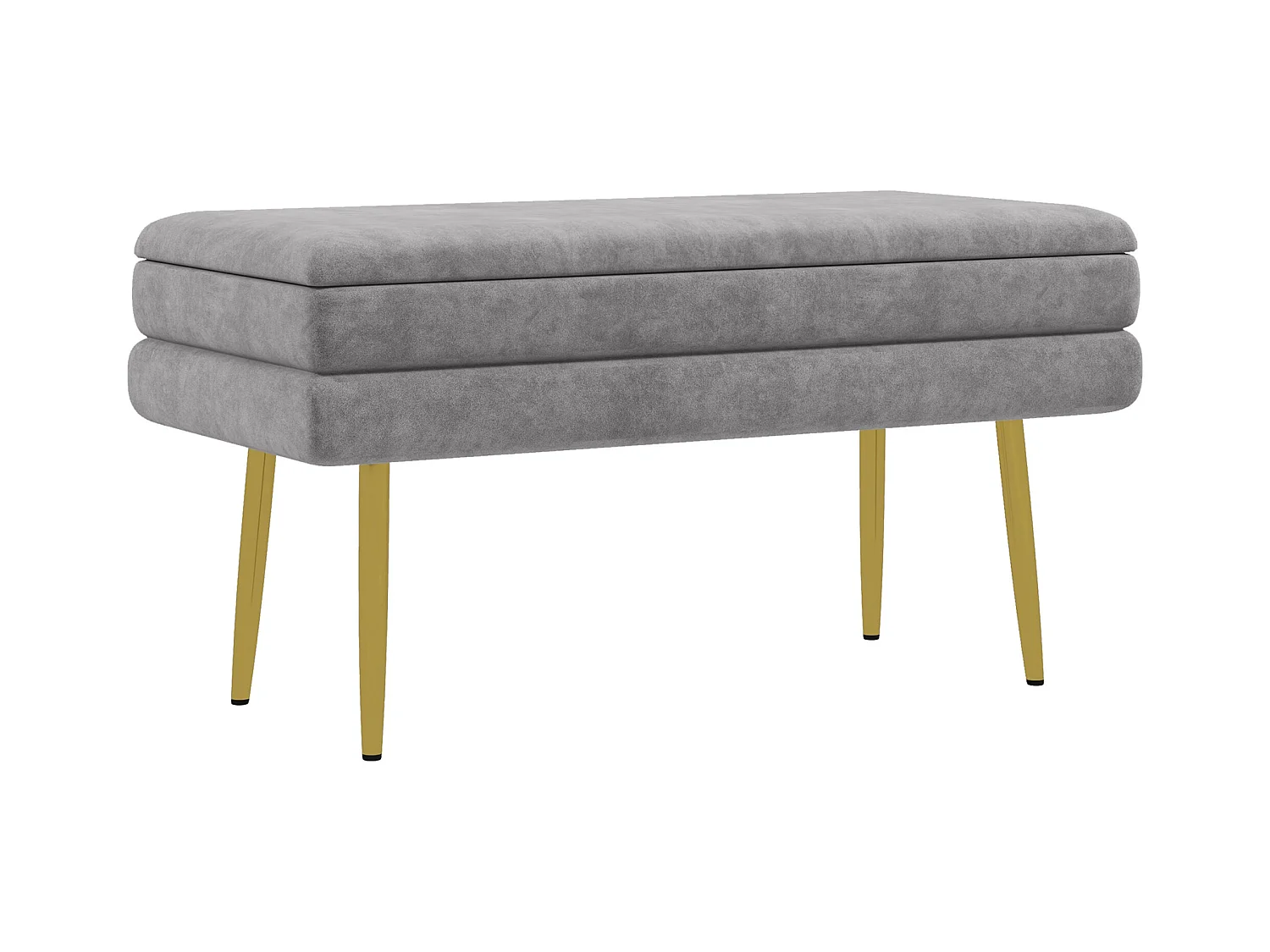 Panca fondo letto imbottita in acciaio e poliestere grigia