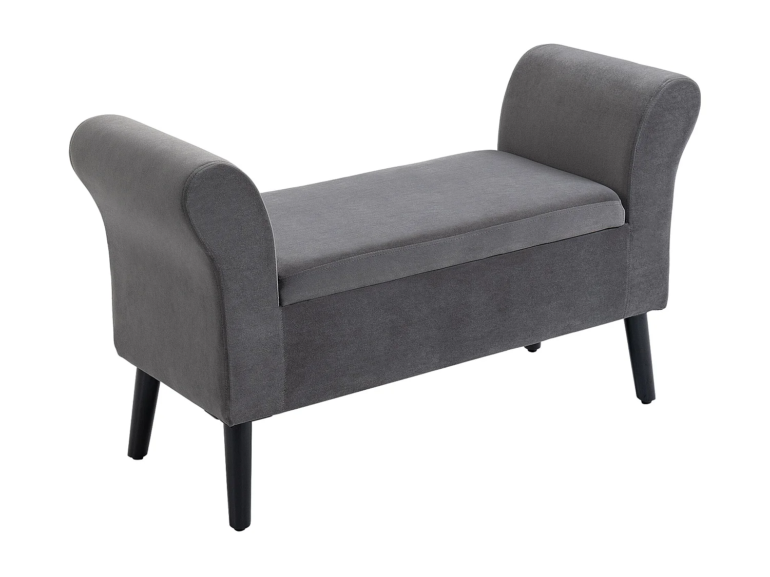 Panca contenitore imbottita in tessuto 111.5x41x65cm grigio
