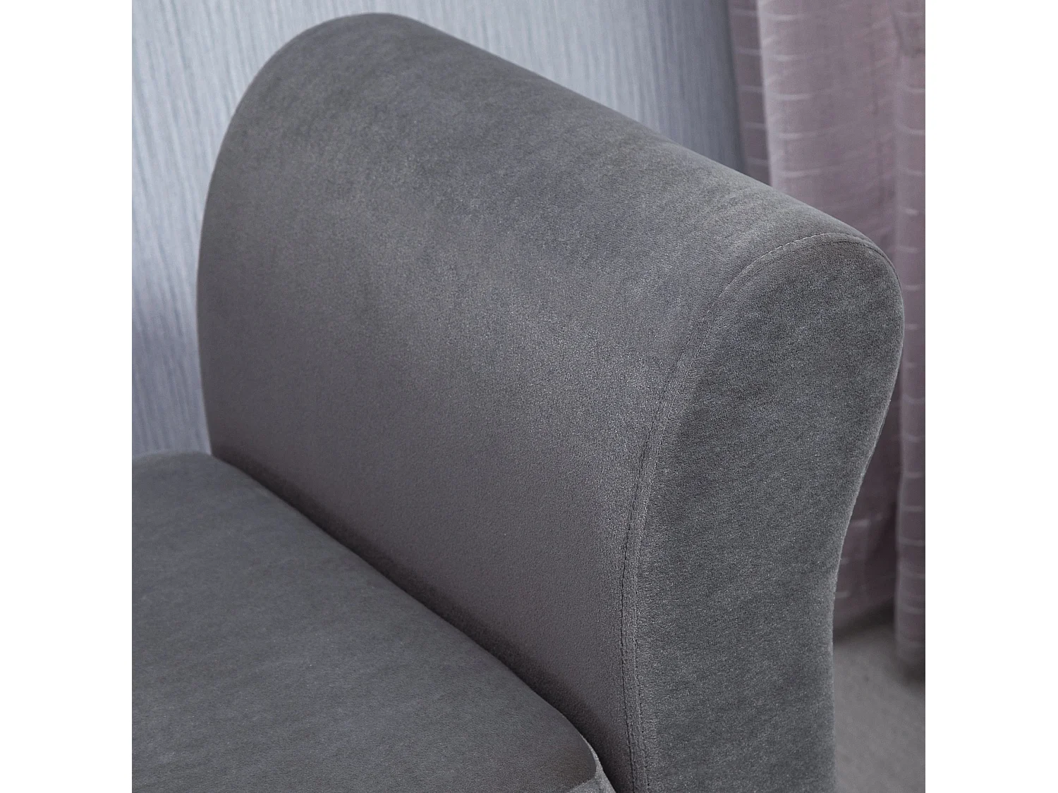 Panca contenitore imbottita in tessuto 111.5x41x65cm grigio