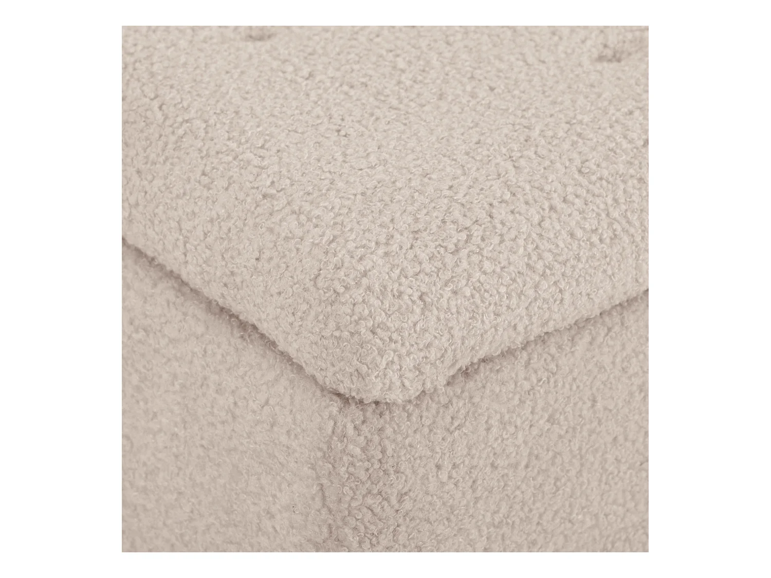 Panca contenitore fondoletto con rivestimento bouclé beige