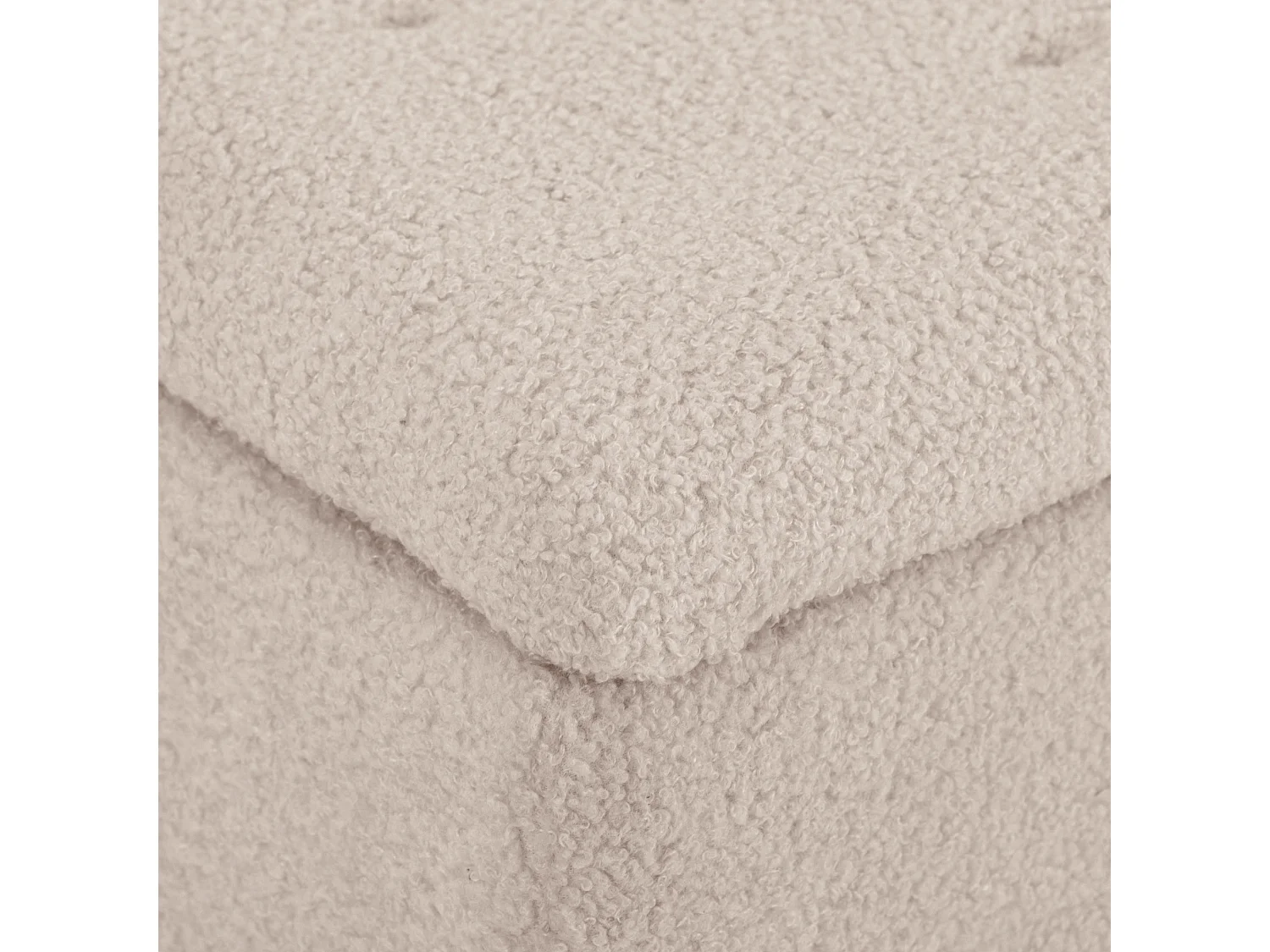 Panca contenitore fondoletto con rivestimento bouclé beige