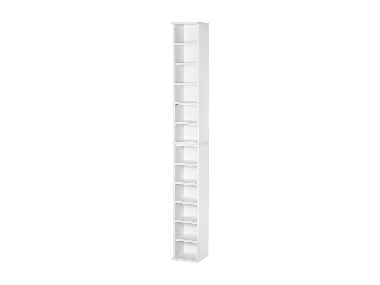 Set 2 librerie scaffale a 12 ripiani per 204 cd in truciolato bianco