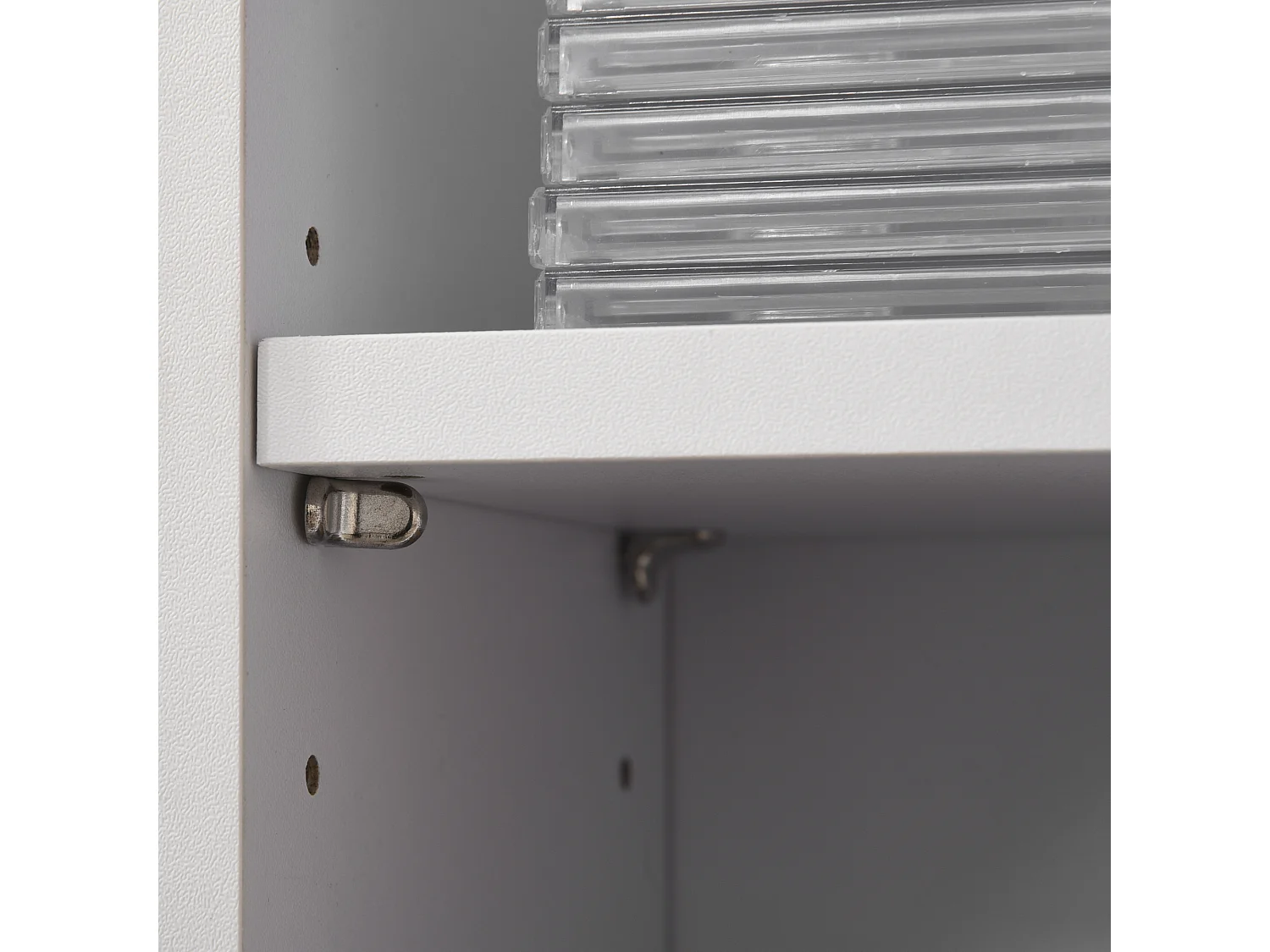 Set 2 librerie scaffale a 12 ripiani per 204 cd in truciolato bianco