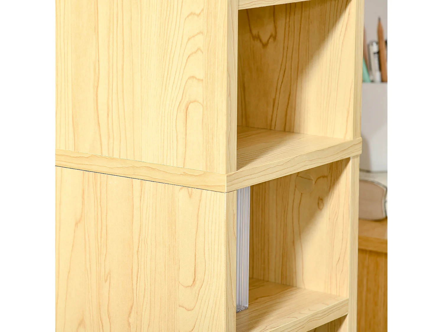 Mobile libreria porta cd a 12 ripiani in mdf e truciolato color legno