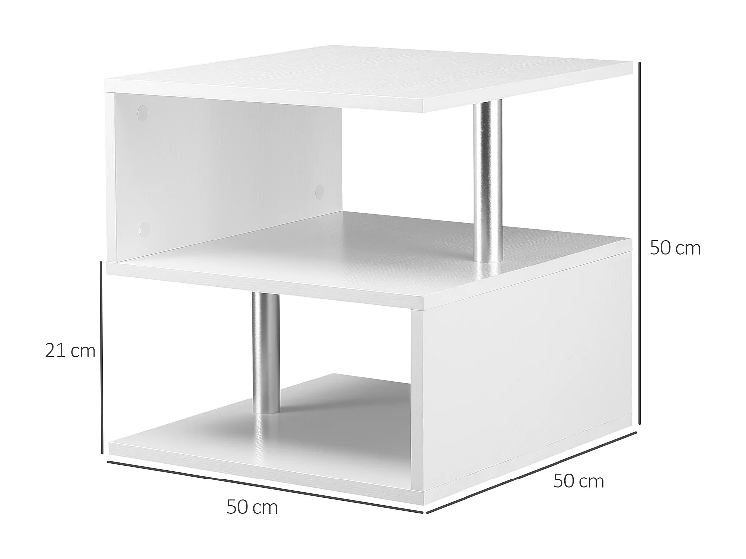 Tavolino basso da salotto in legno bianco