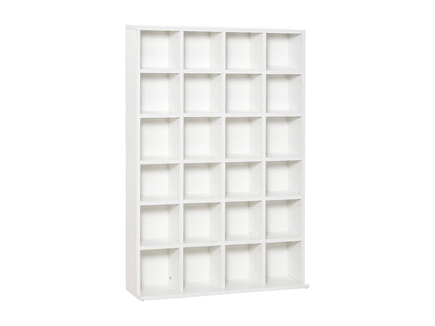 Mobile libreria porta cd a 24 ripiani regolabili bianco