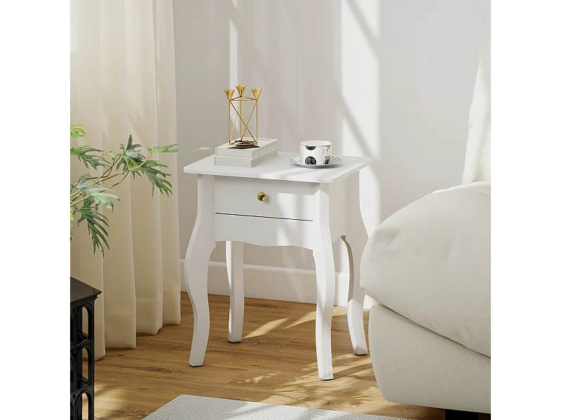 Tavolino da salotto con cassetto in stile francese con gambe curve