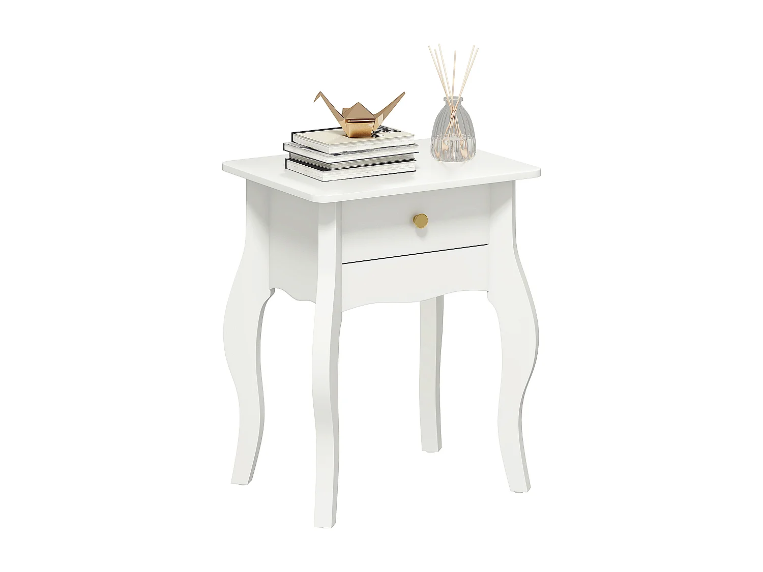 Tavolino da salotto con cassetto in stile francese con gambe curve