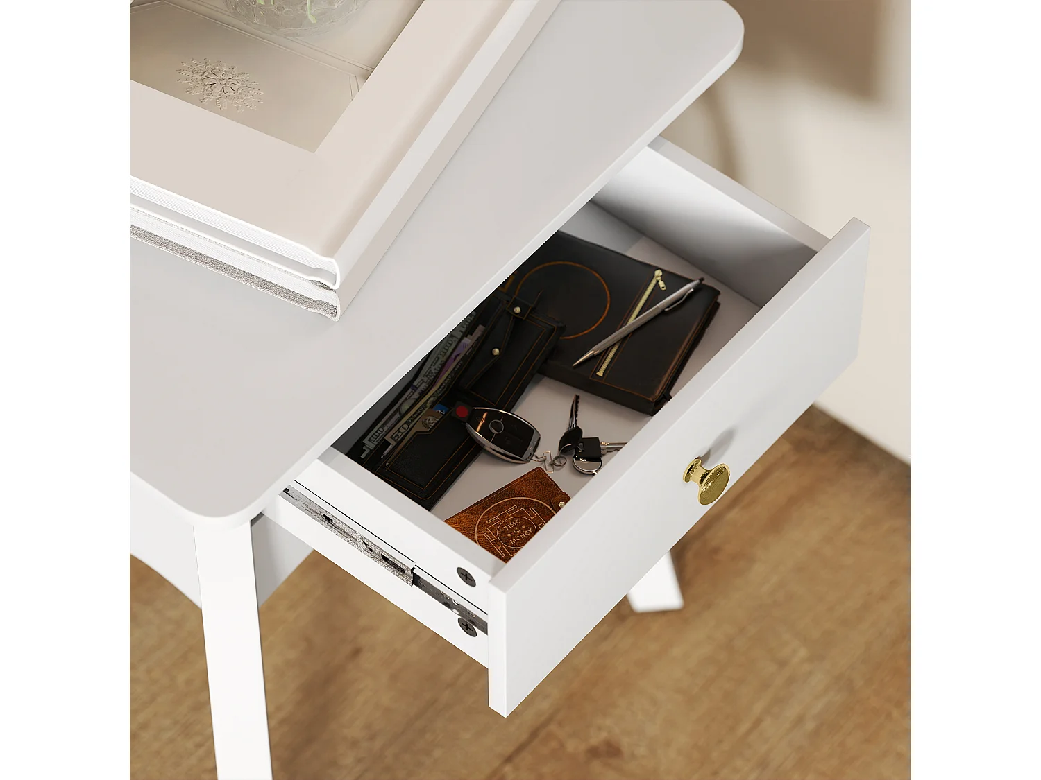 Tavolino da salotto con cassetto in stile francese con gambe curve