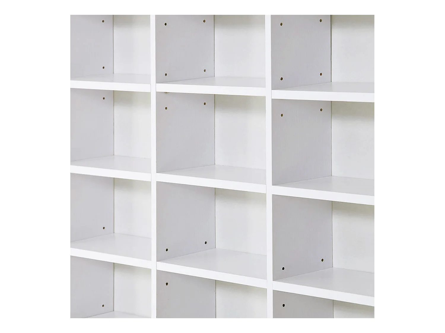 Libreria porta cd con 3 colonne da 12 ripiani in legno bianco