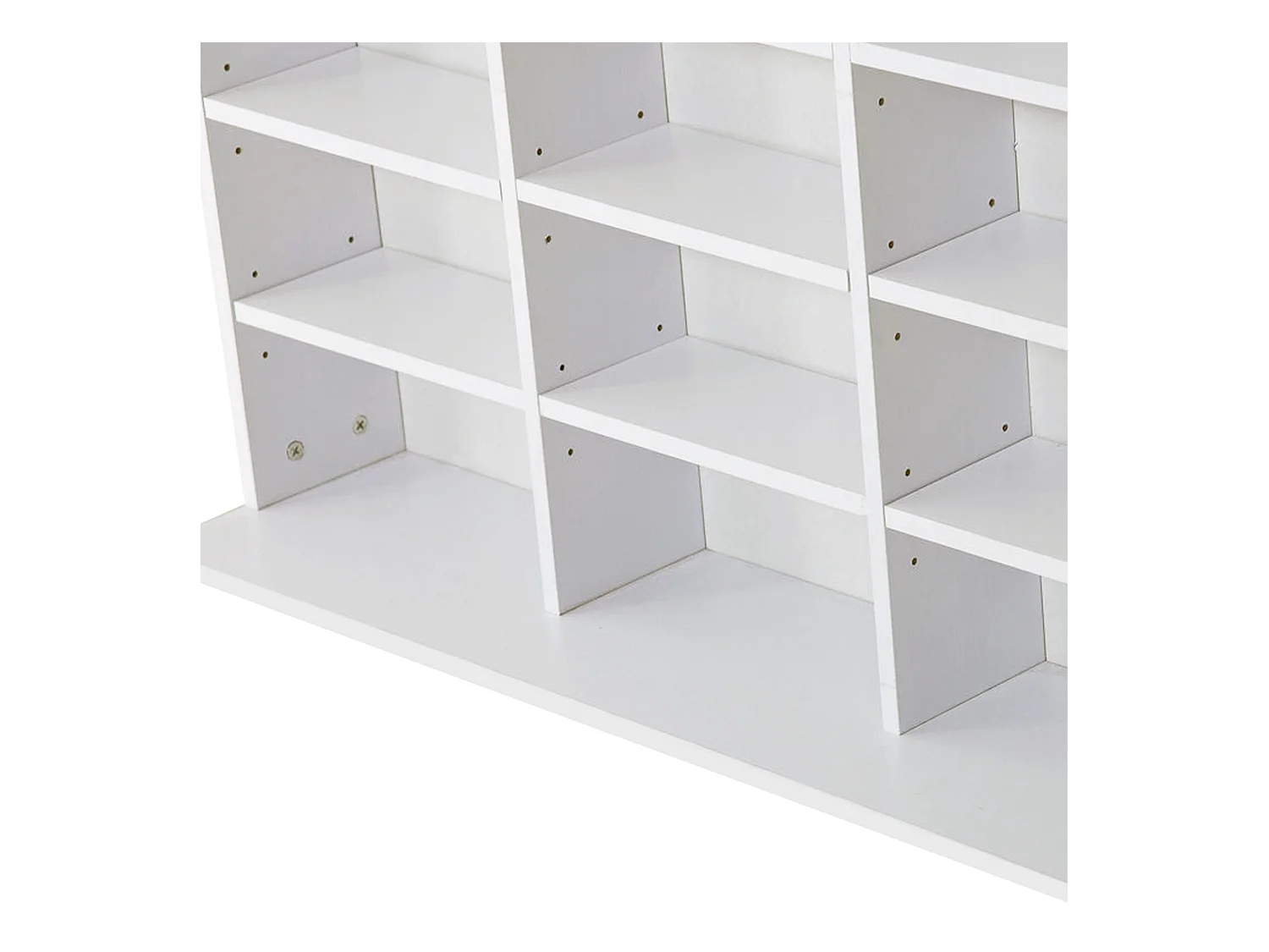 Libreria porta cd con 3 colonne da 12 ripiani in legno bianco