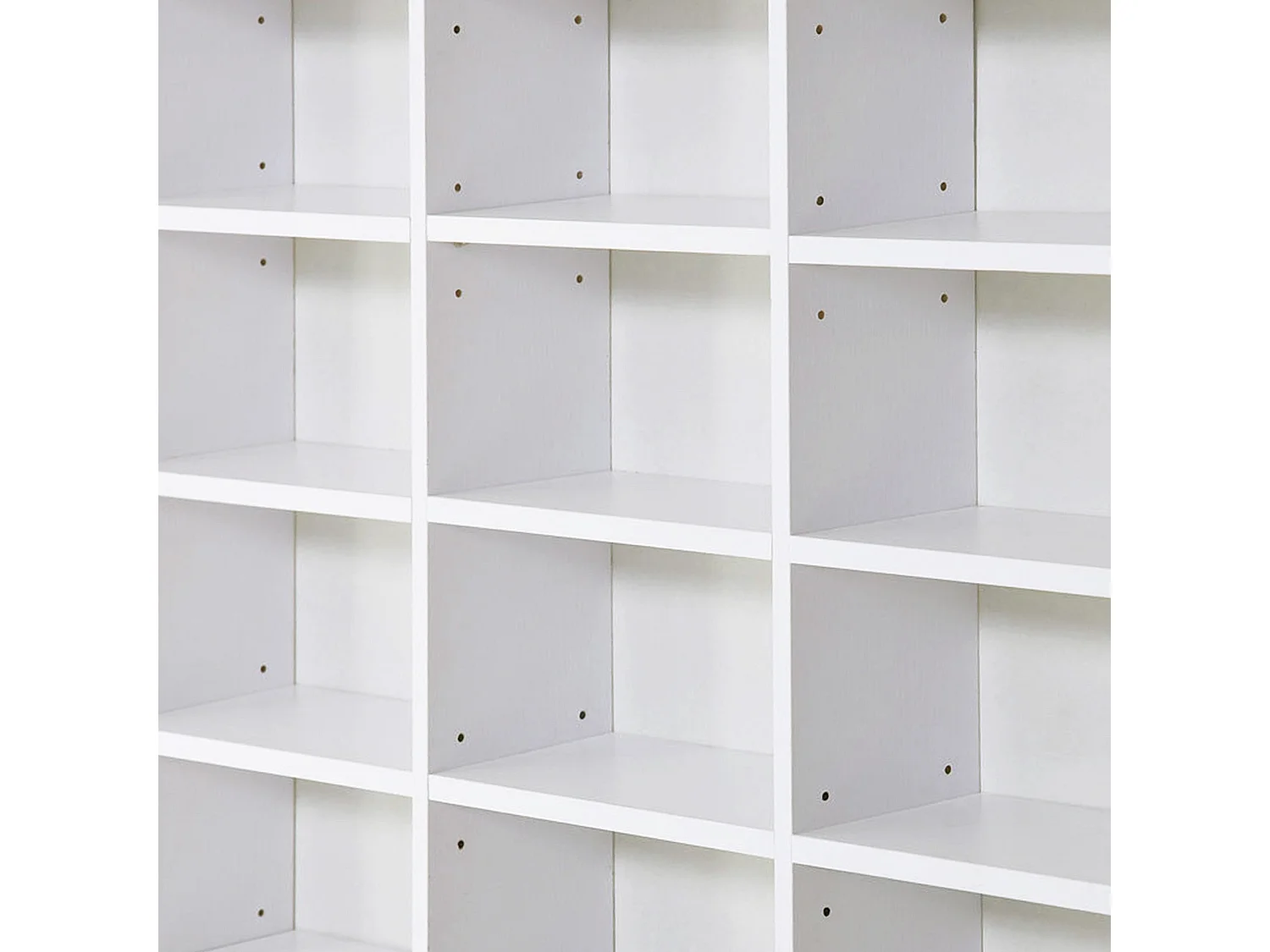 Libreria porta cd con 3 colonne da 12 ripiani in legno bianco