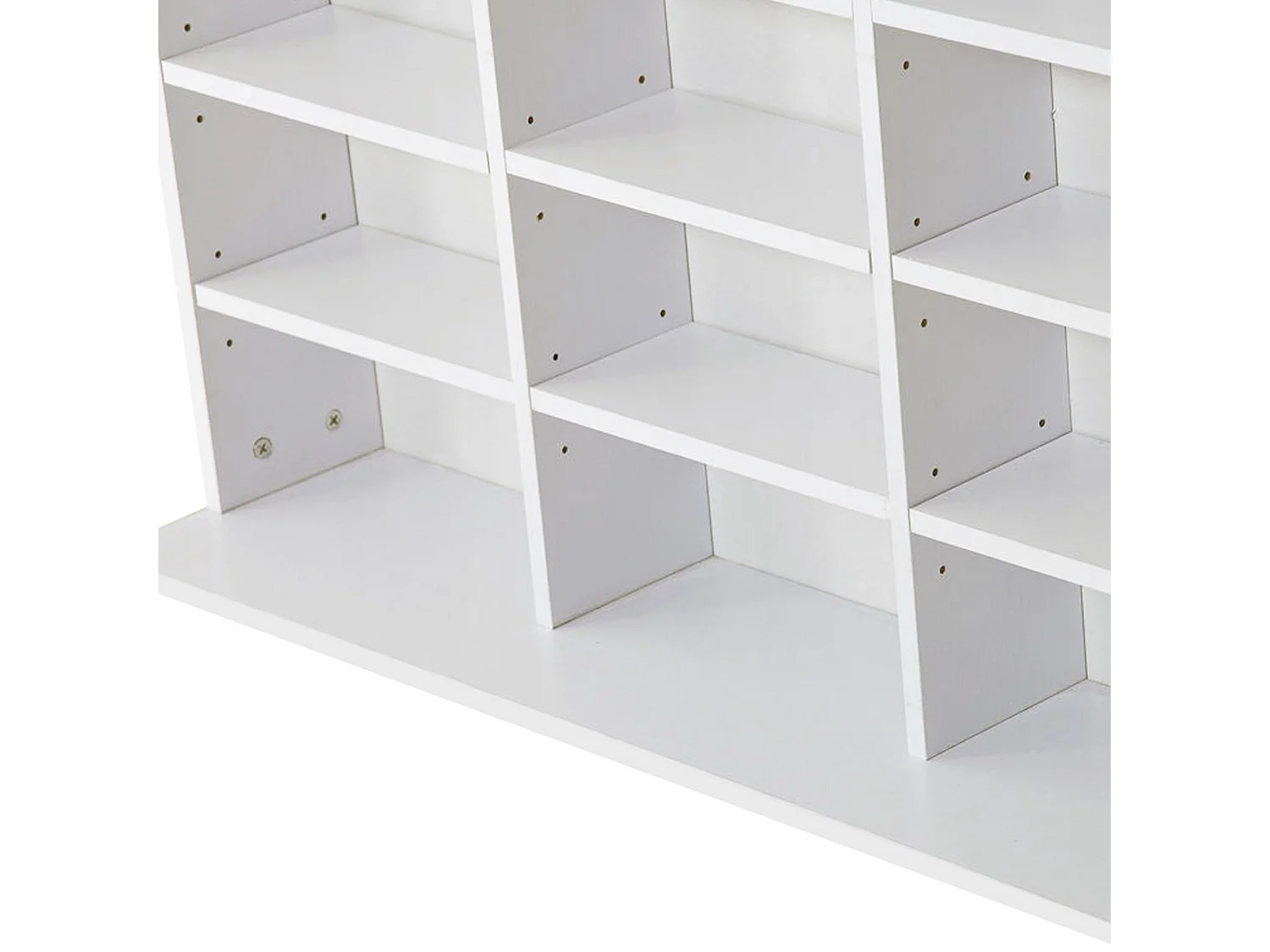 Libreria porta cd con 3 colonne da 12 ripiani in legno bianco