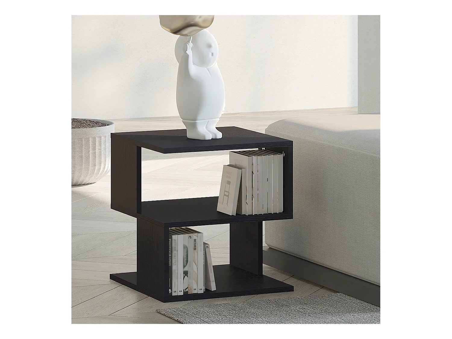 Tavolino da salotto moderno a 3 ripiani in legno 40x40x43cm