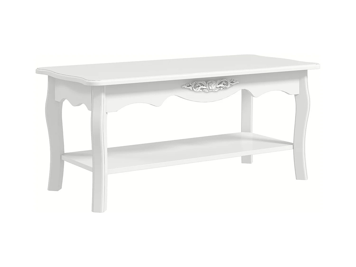 Tavolino da salotto da caffè basso in legno bianco