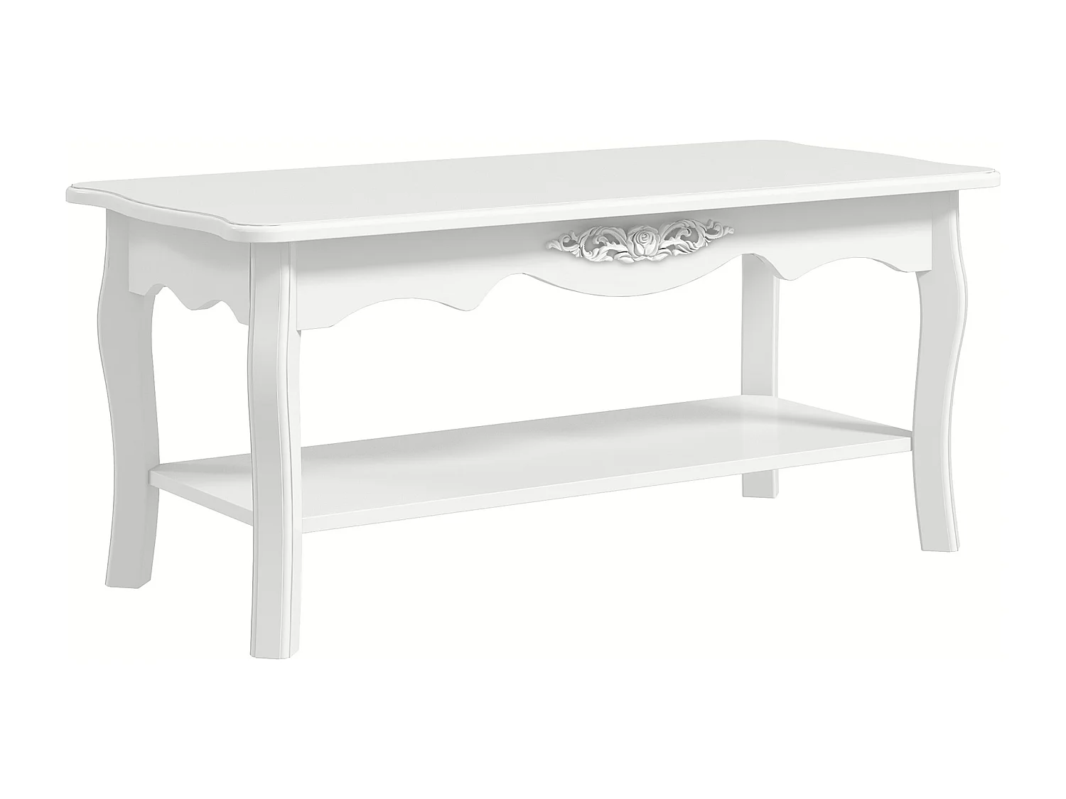 Tavolino da salotto da caffè basso in legno bianco