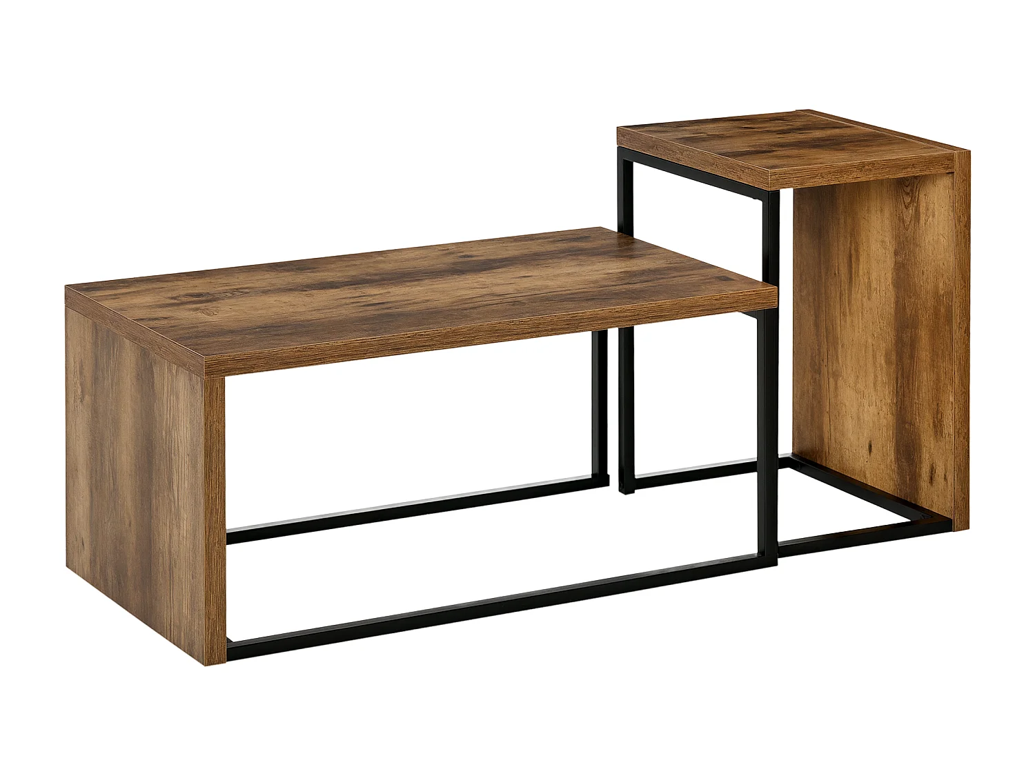 Set 2 tavolini da salotto salvaspazio in stile industriale