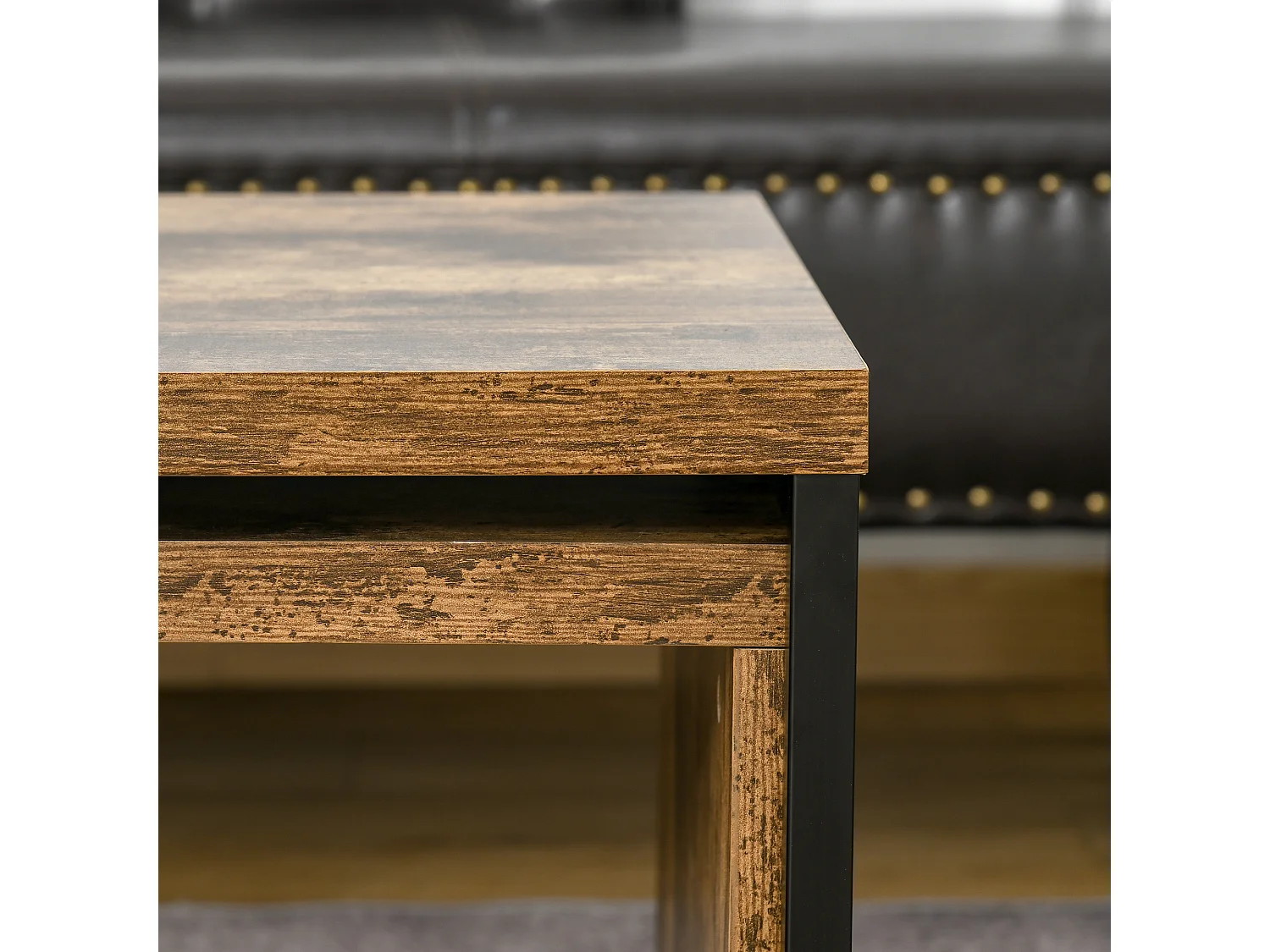 Set 2 tavolini da salotto salvaspazio in stile industriale