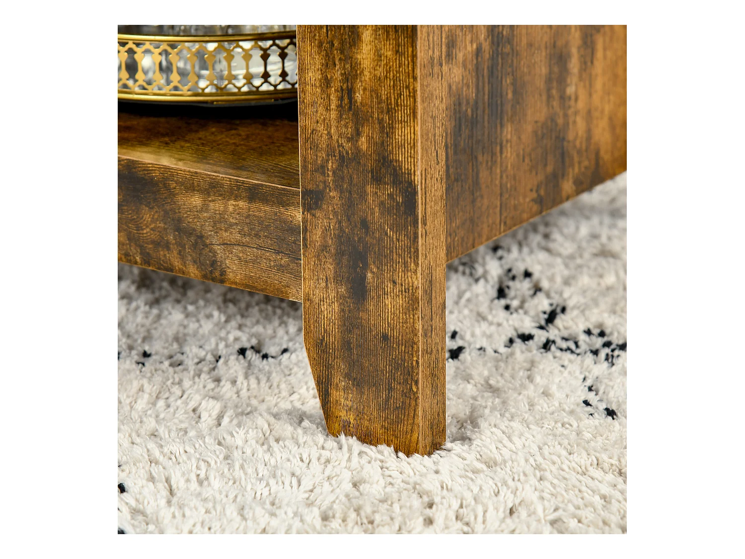 Tavolino contenitore con piano sollevabile in legno 105x50x49cm