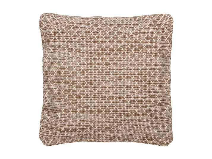 Cojín cuadrado para exterior en poliéster marrón/blanco 45x45x12 cm