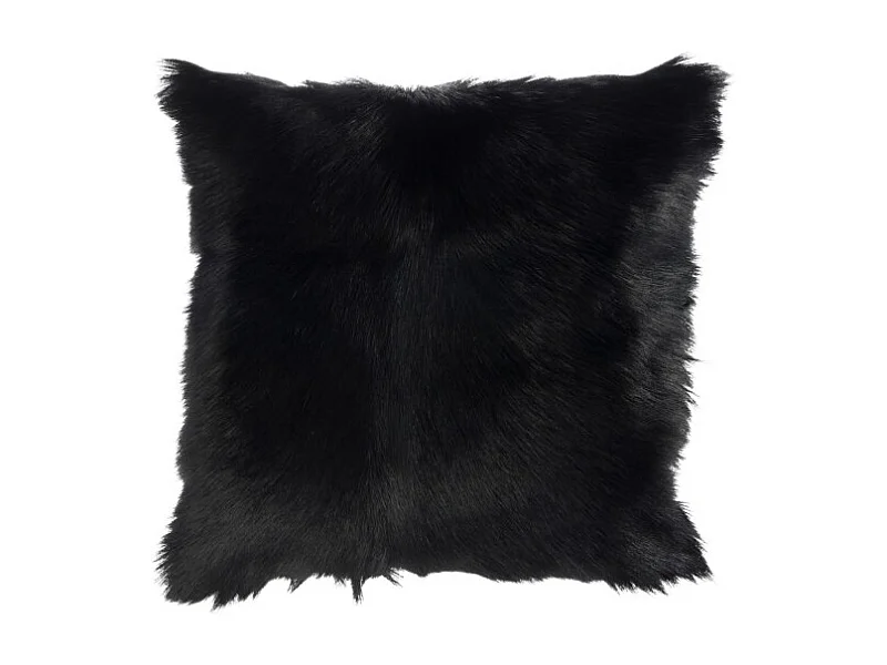 Almohadón piel de cabra negro 40x40 cm