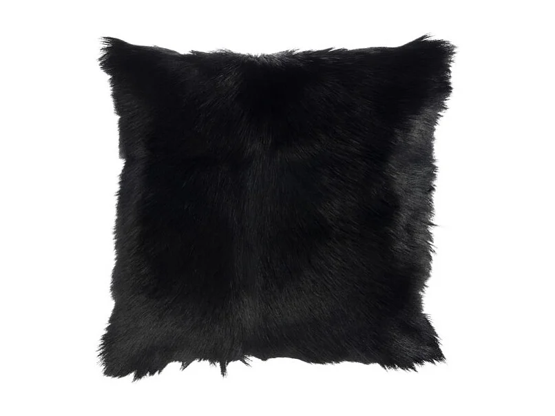Almohadón piel de cabra negro 40x40 cm