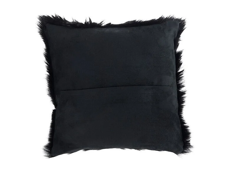 Almohadón piel de cabra negro 40x40 cm