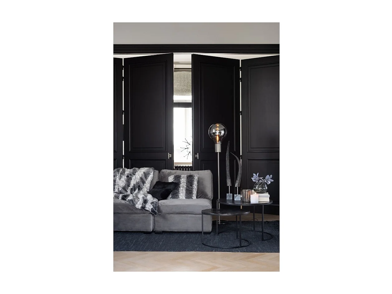 Almohadón piel de cabra negro 40x40 cm