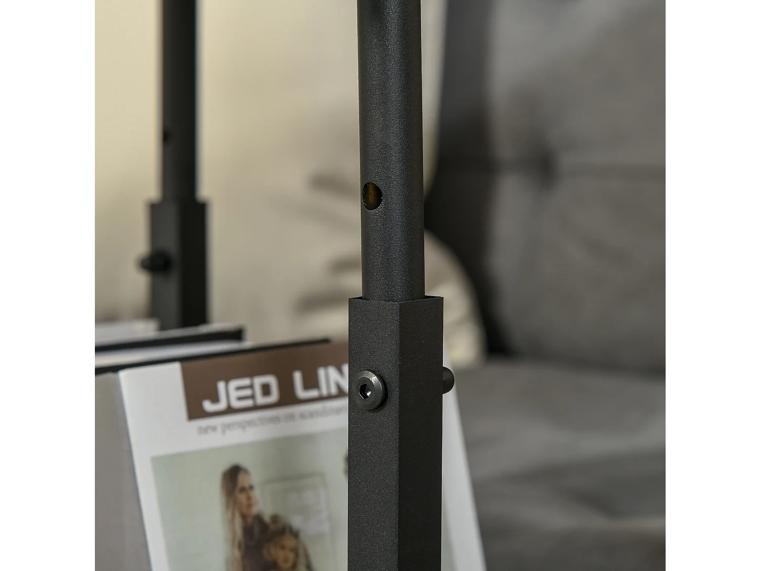 Tavolino da divano stile industriale altezza regolabile 4 ruote