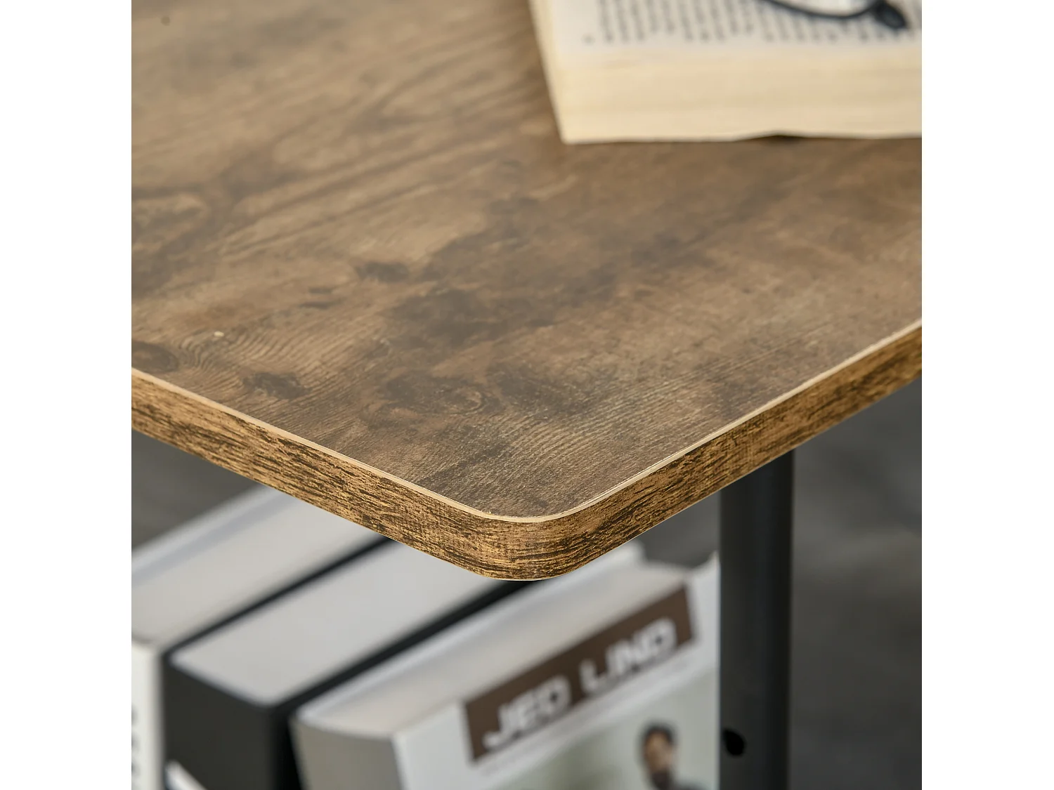 Tavolino da divano stile industriale altezza regolabile 4 ruote