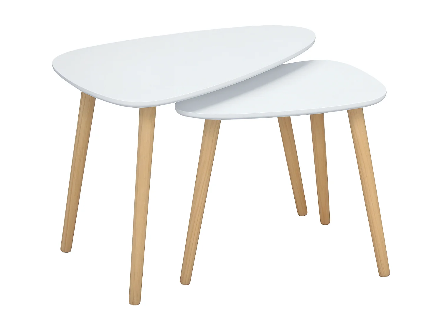 Set 2 tavolini da salotto impilabili in stile nordico