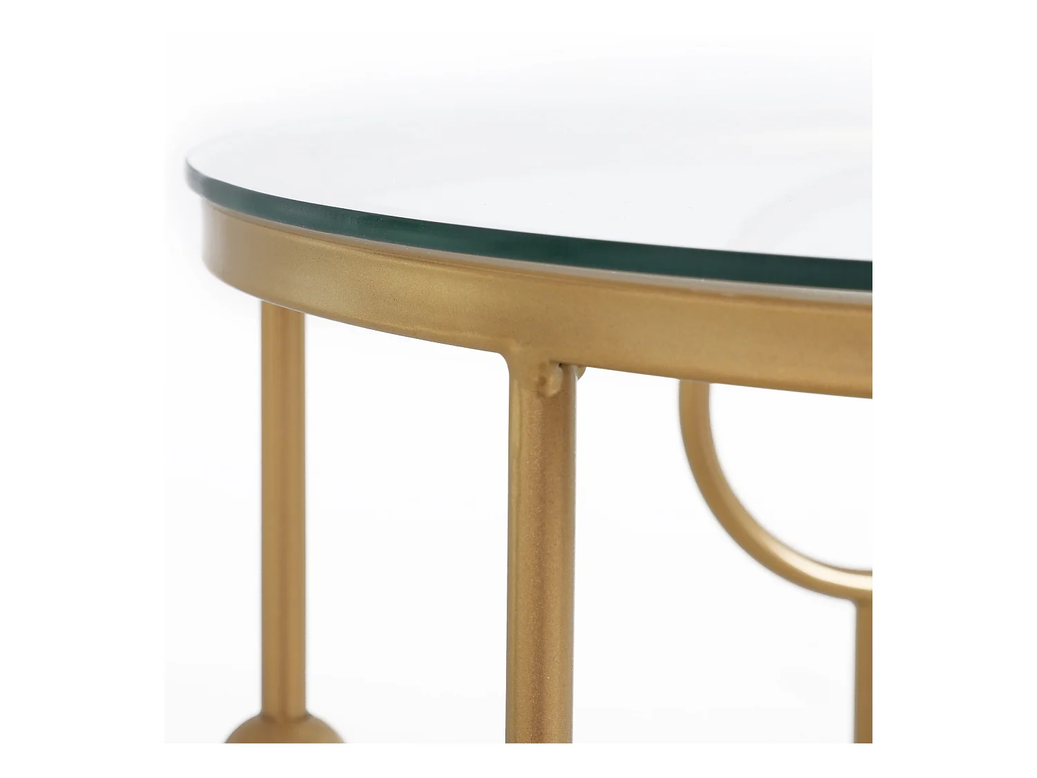 Set 2 pezzi tavolini da caffè in metallo e vetro temperato