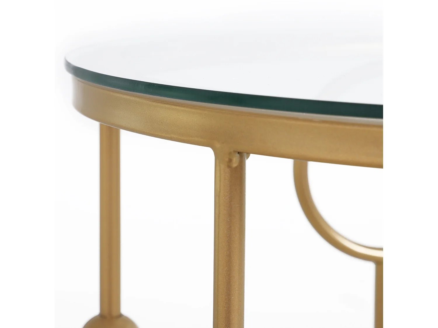 Set 2 pezzi tavolini da caffè in metallo e vetro temperato