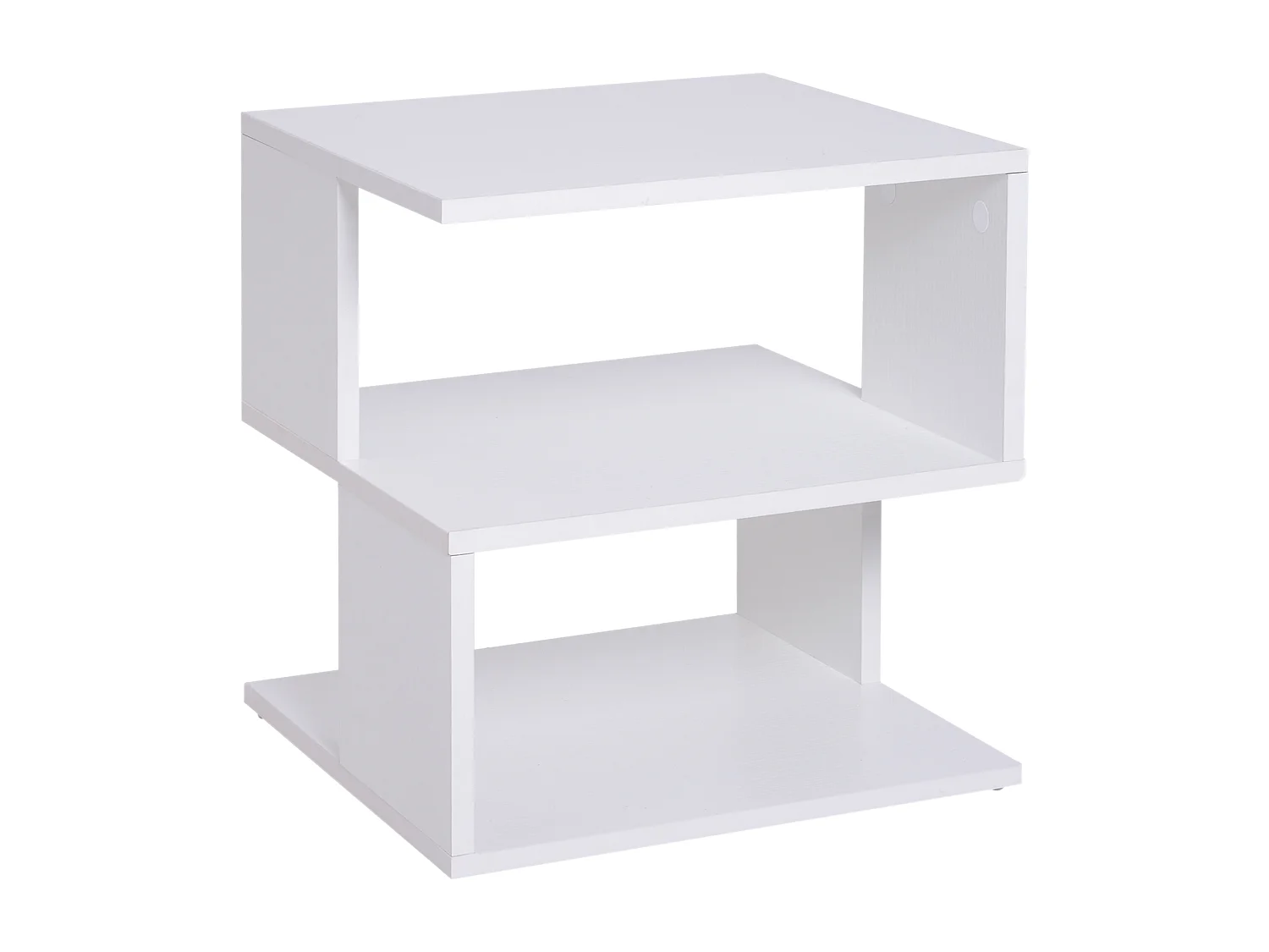 Tavolino da caffè 2 ripiani in legno bianco