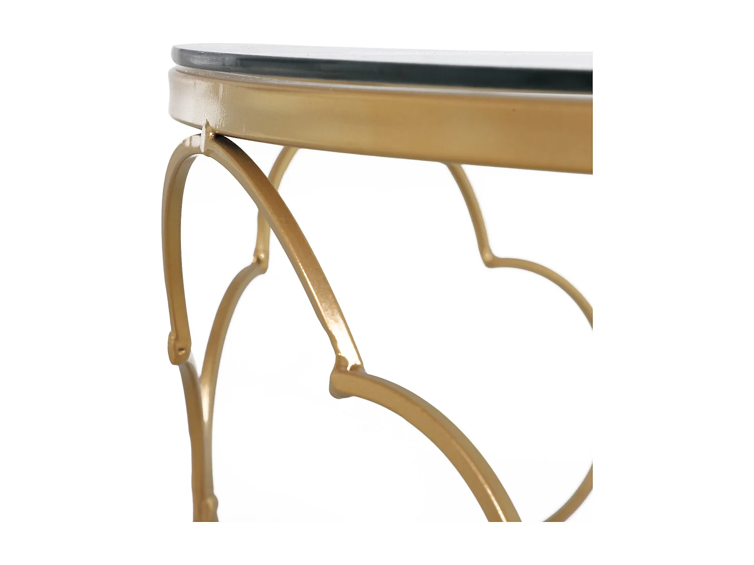 Set 2 tavolini da caffè impilabili art deco in metallo e vetro