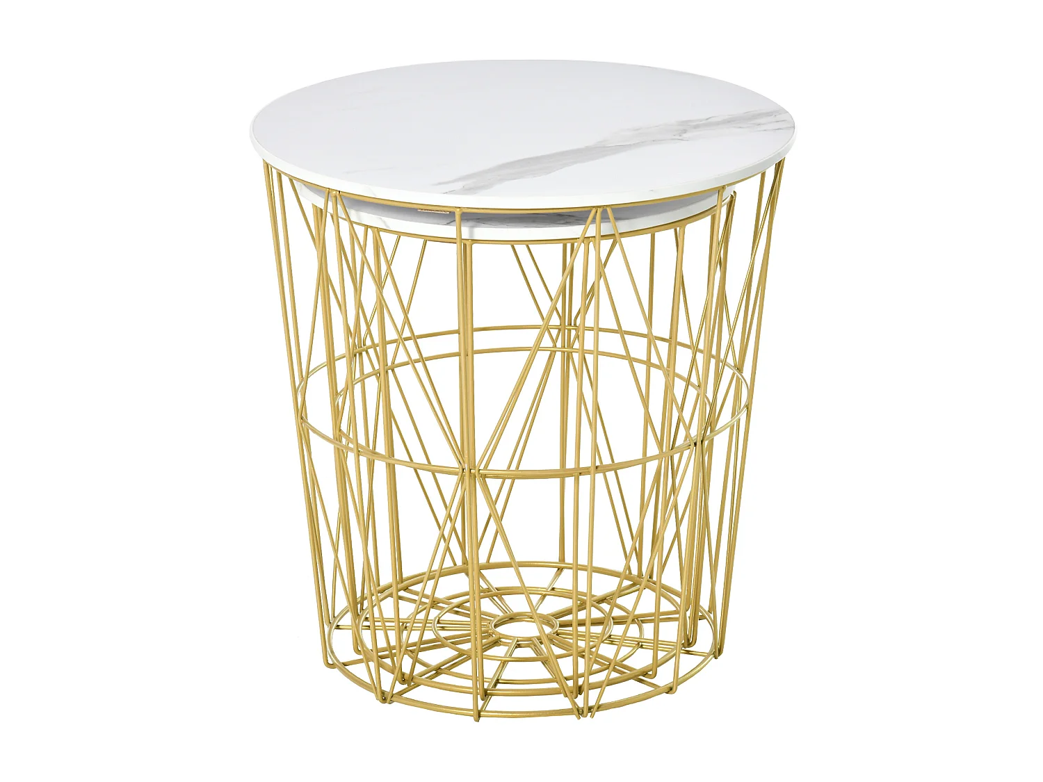 Set 2 tavolini impilabili base contenitore e piano rimovibile