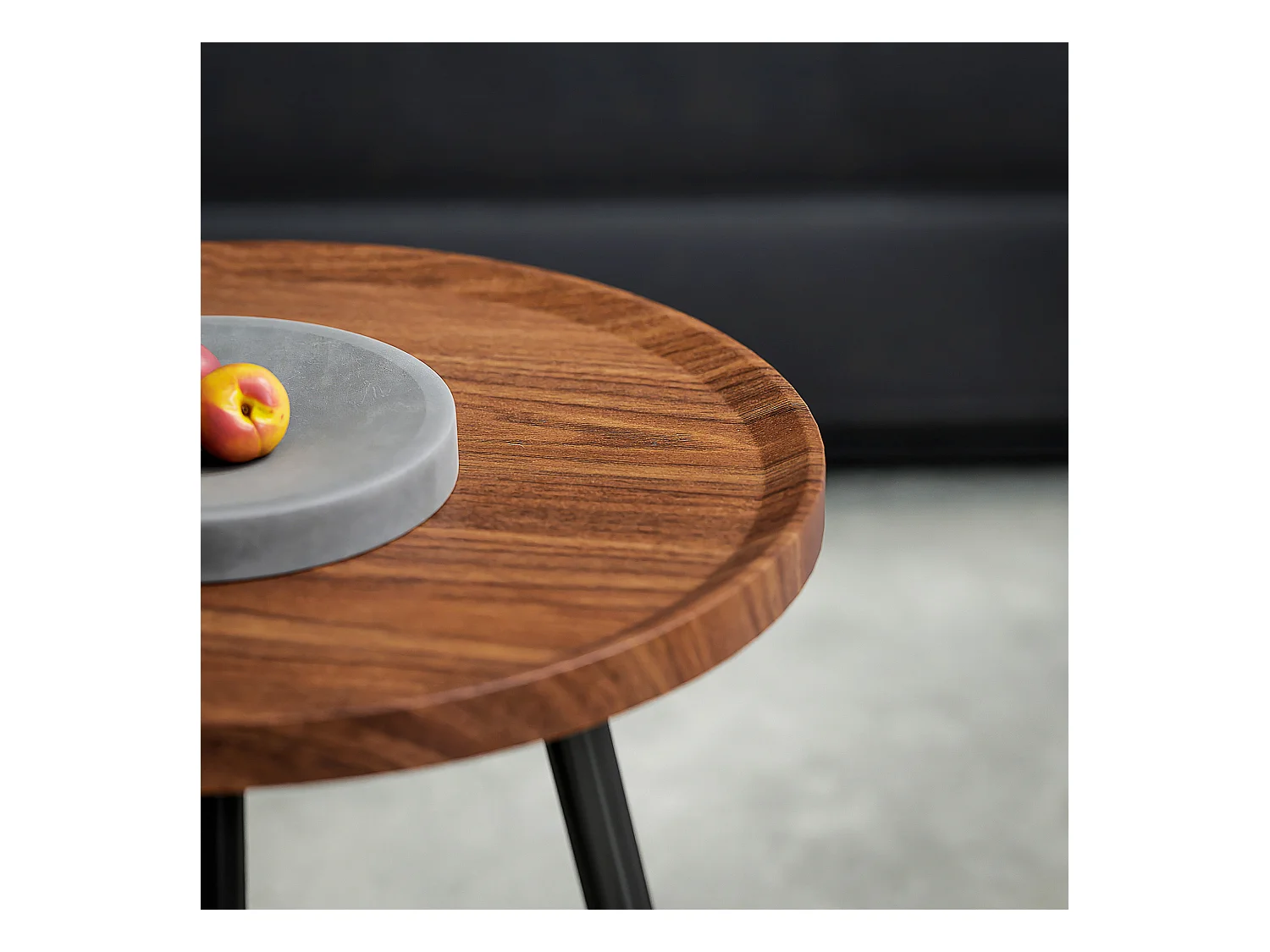 Set 2 tavolini da salotto sovrapponibili in legno e metallo marrone