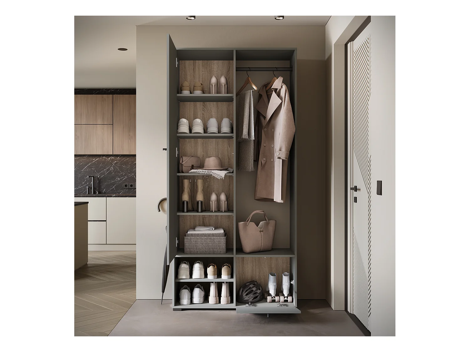 MINIO go for it, armoire DAFNI gris PALLAD
