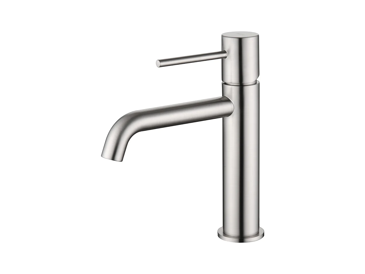 Mitigeur Lavabo Salle de Bain niquel brossé – Bec Bas Anti-Calcaire – Design Moderne - MONZA IMEX