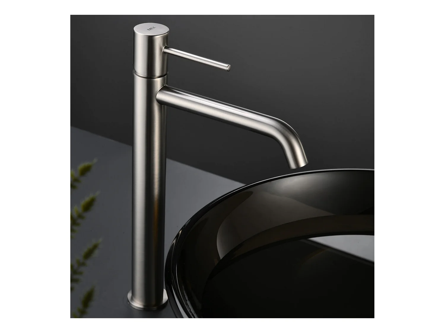 Mitigeur Lavabo Salle de Bain niquel brossé – Bec Haut Anti-Calcaire – Design Moderne - MONZA IMEX