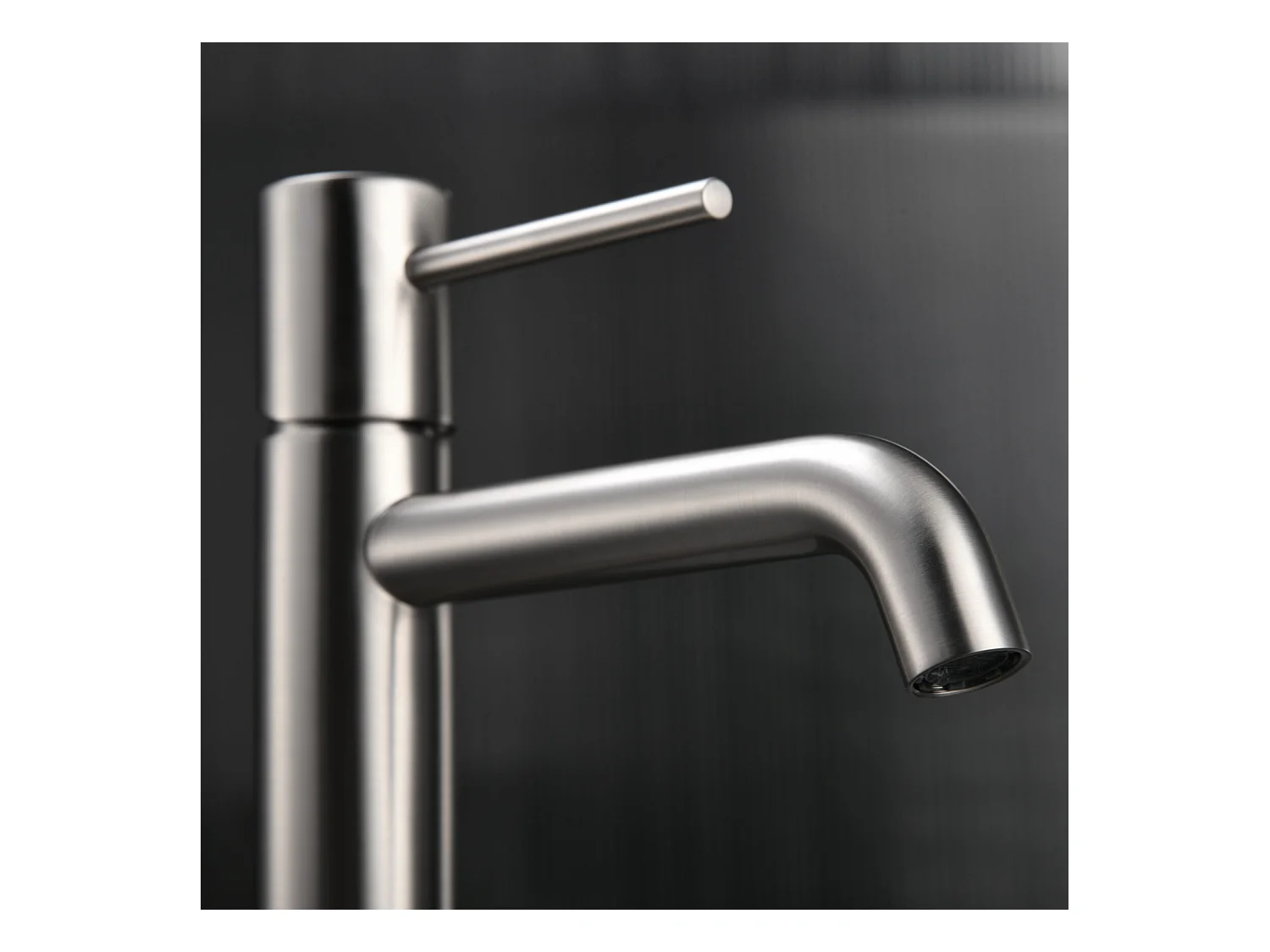 Mitigeur Lavabo Salle de Bain niquel brossé – Bec Haut Anti-Calcaire – Design Moderne - MONZA IMEX