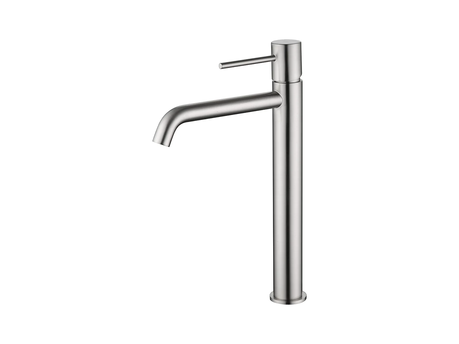 Mitigeur Lavabo Salle de Bain niquel brossé – Bec Haut Anti-Calcaire – Design Moderne - MONZA IMEX