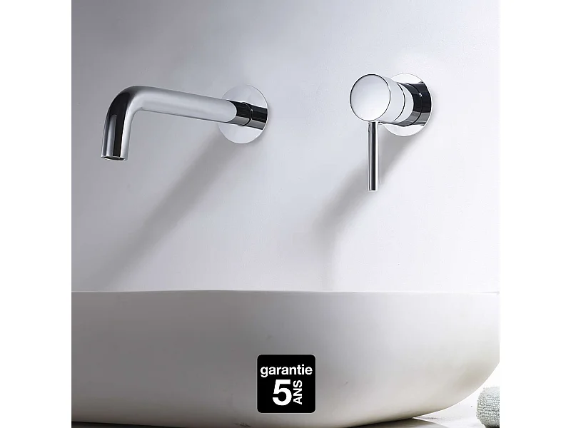Mitigeur Lavabo Encastré Salle de Bain chromé – Anti-Calcaire – Design moderne - ETNA IMEX