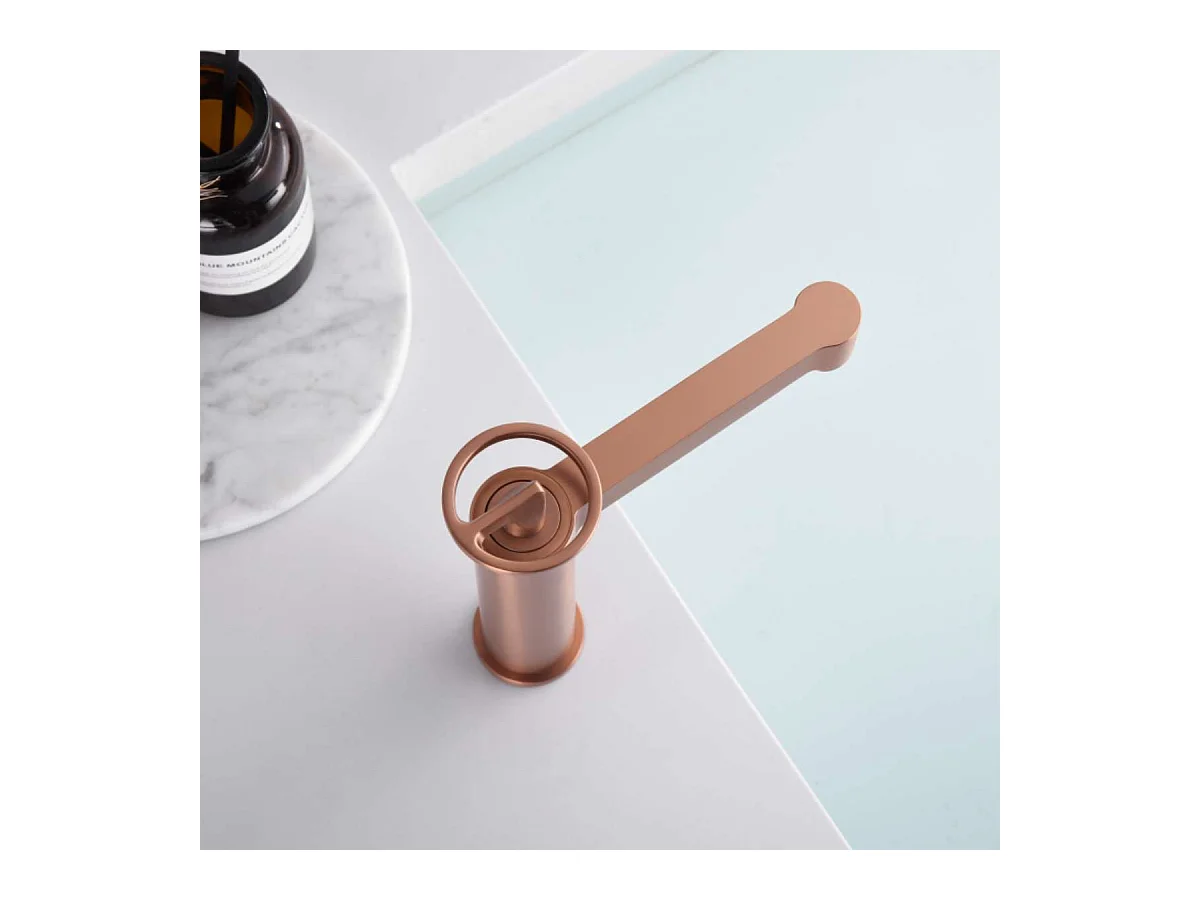 Robinet Mitigeur de Lavabo Anti-Calcaire Bec Bas Or Rose Cuivré OLIMPO BDC033-1ORC